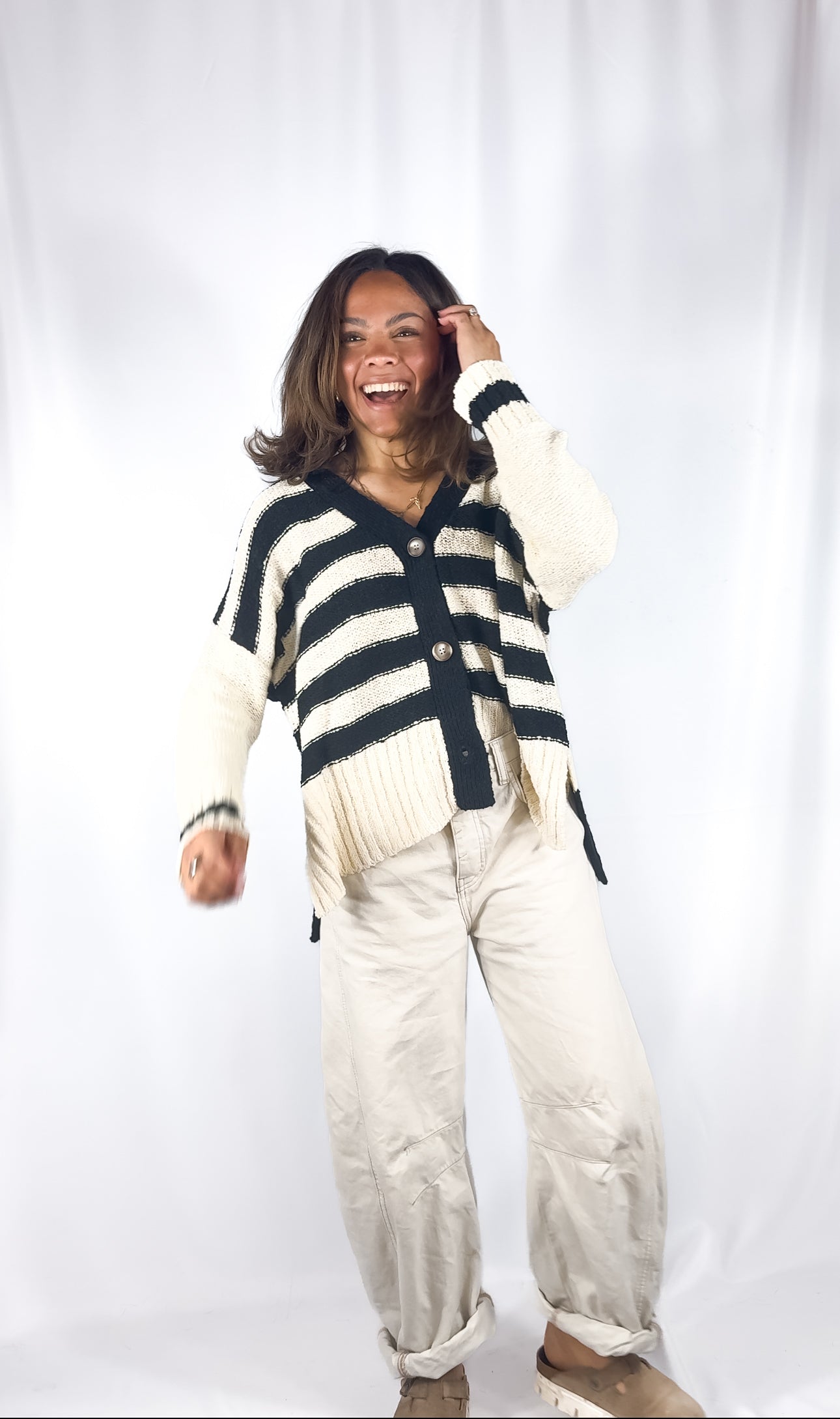 Stripe Mix Cardigan
