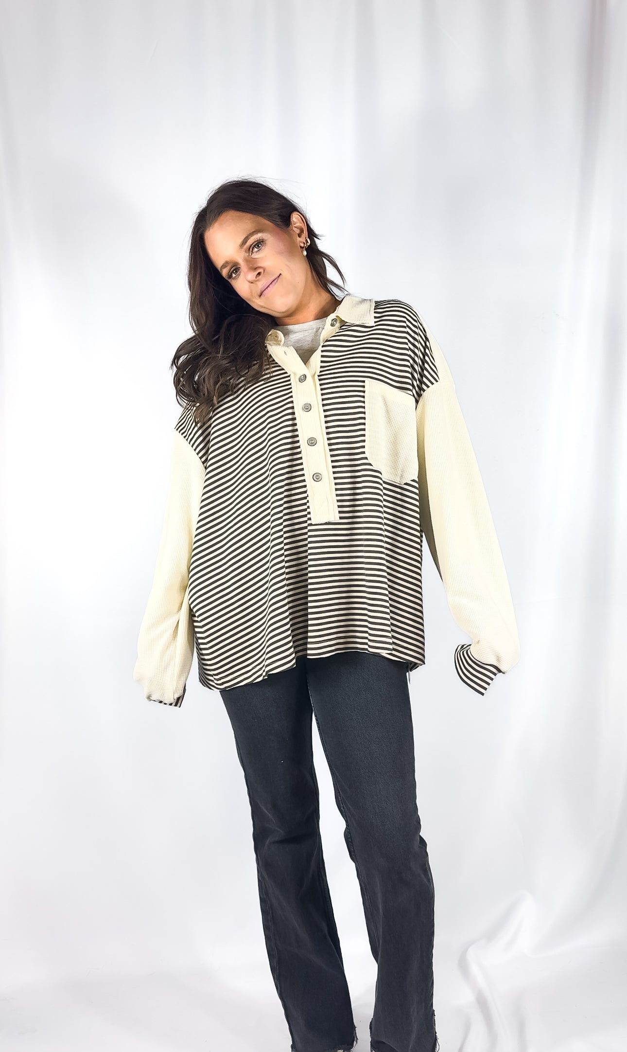 Striped Henley Top