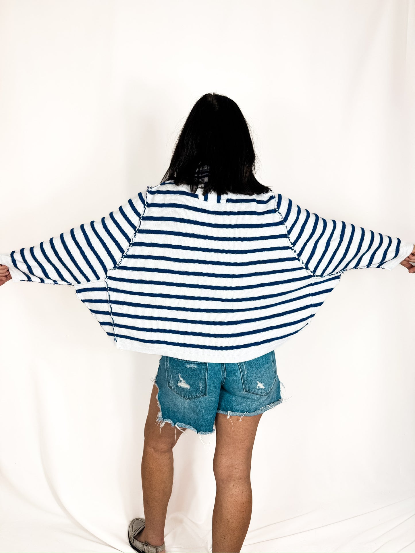 Striped Knit Cotton Cardigan