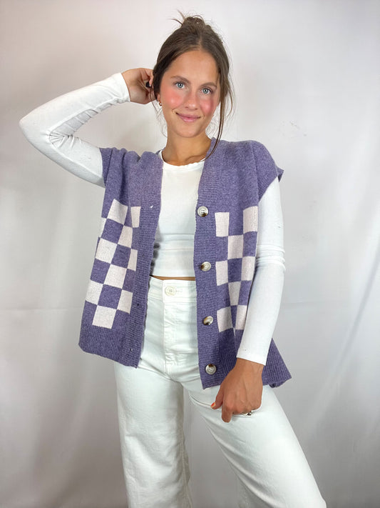 The Violet Checkboard Vest