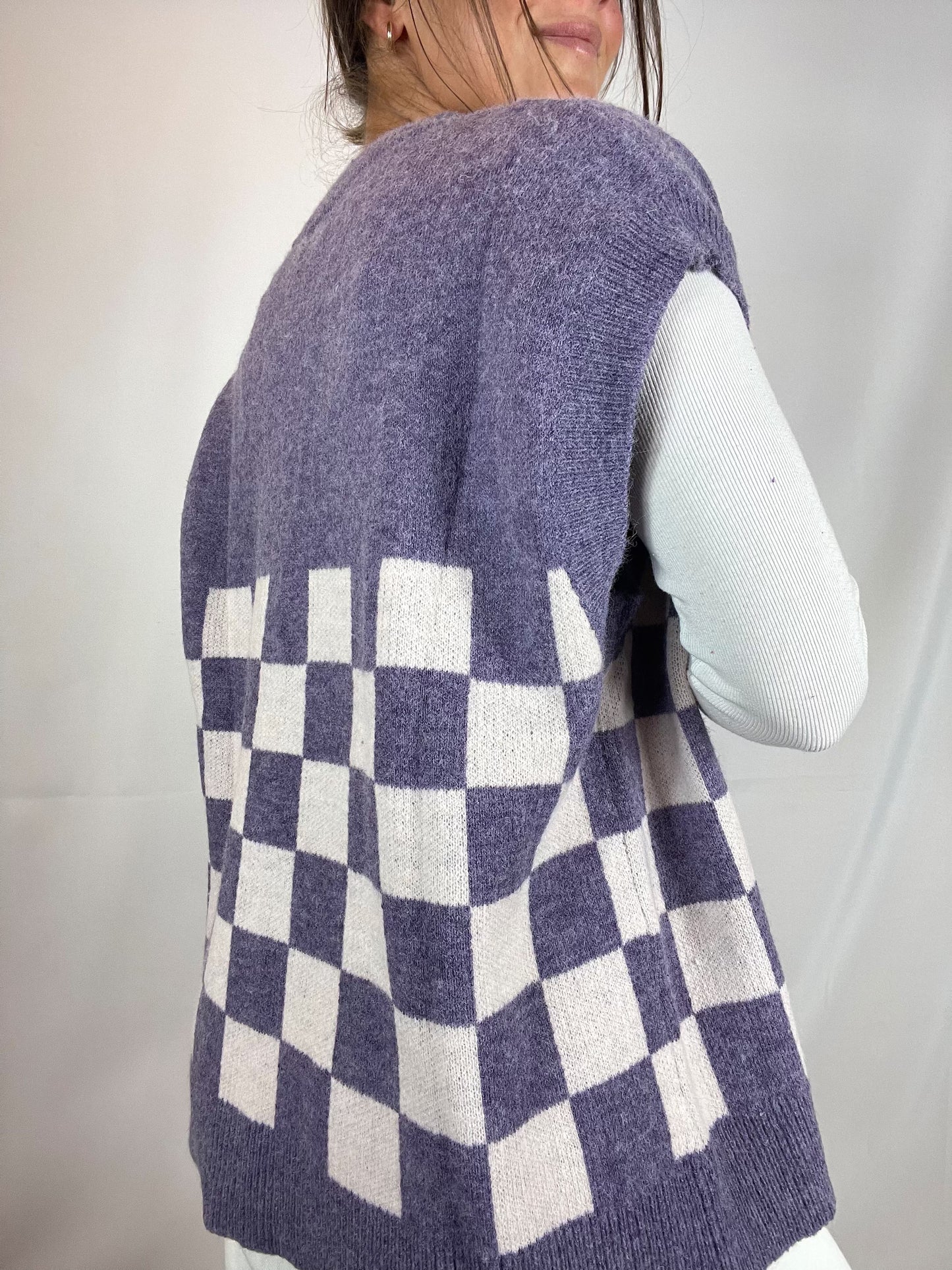 The Violet Checkboard Vest