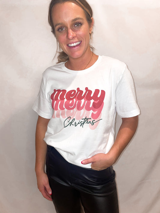 Retro Merry Christmas - White