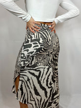 Load image into Gallery viewer, Animal Print Silk Midi Skirt
