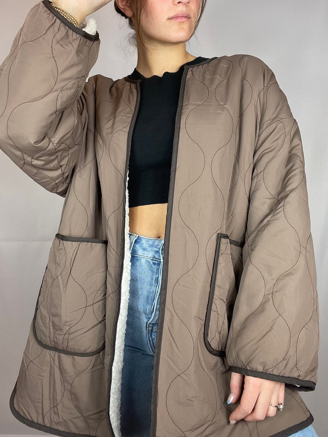 The Monica Mocha Quilted Jacket